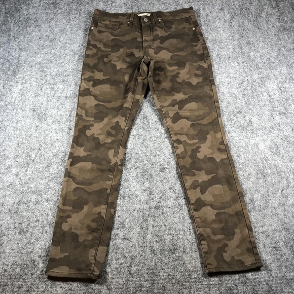 Levis 311 Shaping Skinny Jeans Womens 30 Green Camo Camouflage Stretch Denim - Picture 1 of 10